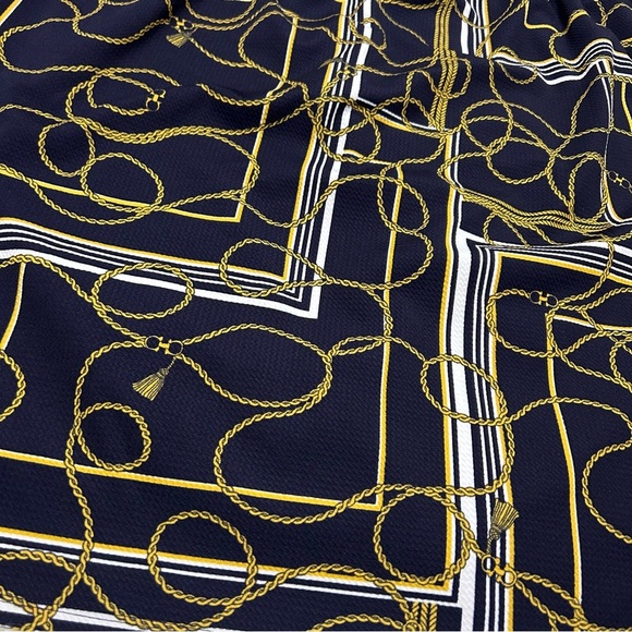 Melissa Paige Blue and Gold Mini Pencil Skirt E3 - Picture 2 of 3